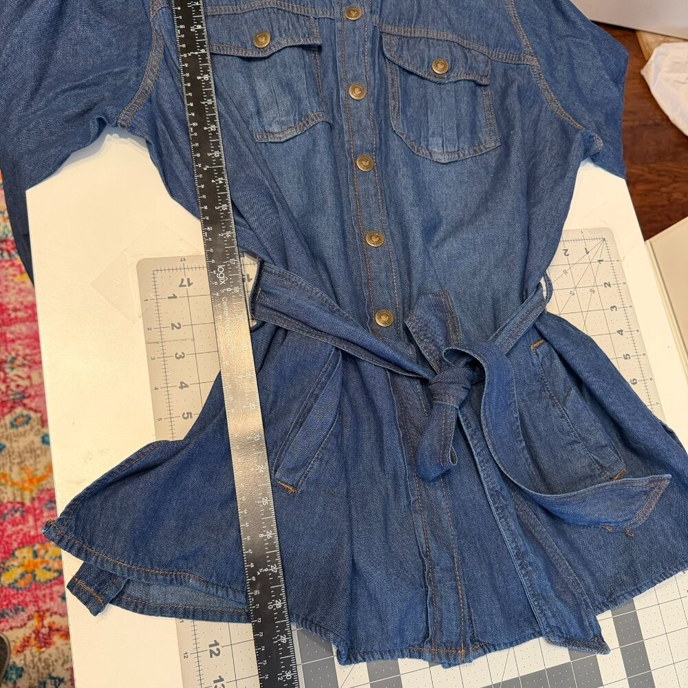WOMAN WITHIN Belted Denim Jacket Shacket (Plus Size 20W) NEW WITHOUT TAGS!‎ - Picture 12 of 13